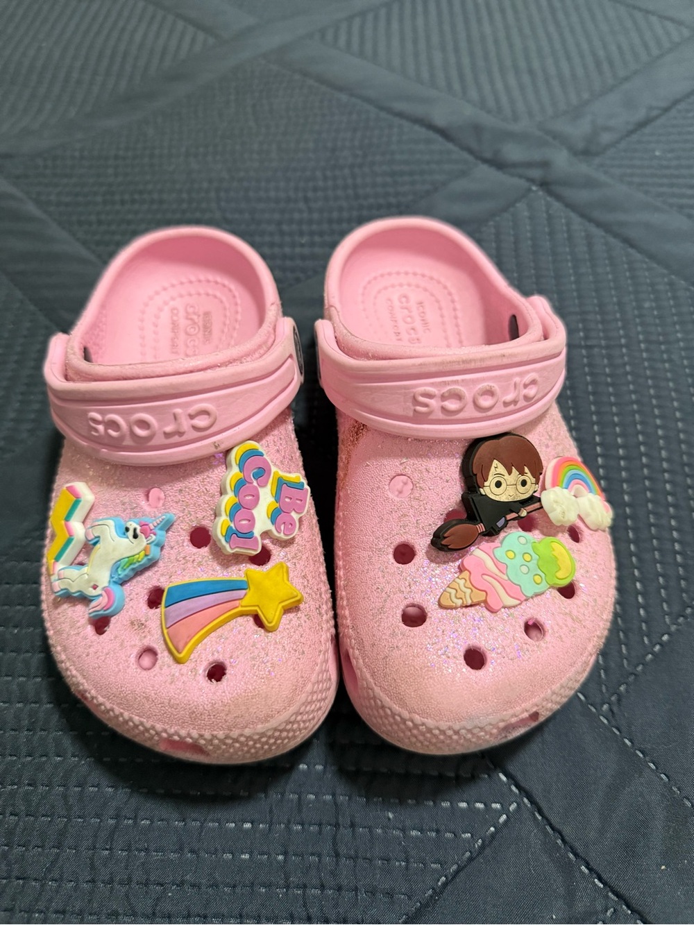 CROCS Pink Kids Clogs with Fun Jibbitz Charms